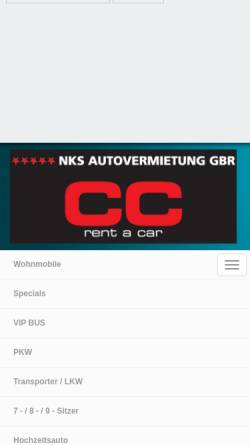 Vorschau der mobilen Webseite www.auto-mieten-dresden.de, NKS Autovermietung GbR