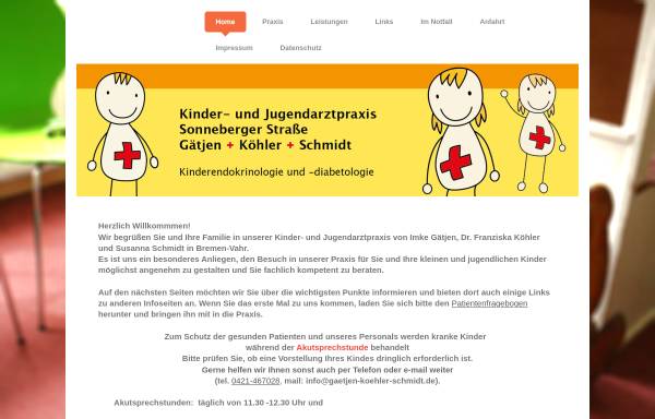 Vorschau von www.gaetjen-koehler-schmidt.de, Kinder- und Jugendarztpraxis Sonneberger Straße