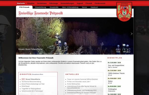 Vorschau von www.feuerwehr-pritzwalk.de, Freiwillige Feuerwehr Pritzwalk