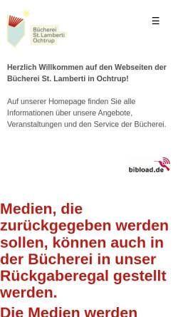 Vorschau der mobilen Webseite buecherei-ochtrup.de, Bücherei St. Lamberti