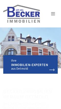 Vorschau der mobilen Webseite www.immobilien-becker.de, Becker Immobilien