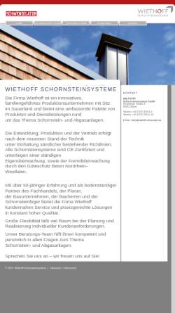 Vorschau der mobilen Webseite www.wiethoff-schornstein.de, Wiethoff Formstein, Bauteile und Betonsteintechnik GmbH