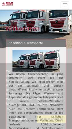 Vorschau der mobilen Webseite www.bichler.at, Bichler Transporte GmbH
