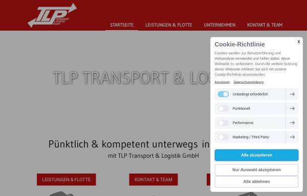 Vorschau von www.tlp-transport.at, TLP Transporte & Logistik GmbH