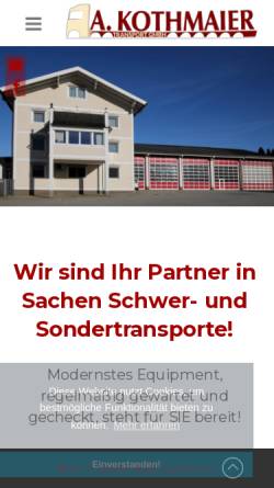 Vorschau der mobilen Webseite www.kothmaiertrans.at, A. Kothmaier Transport GmbH