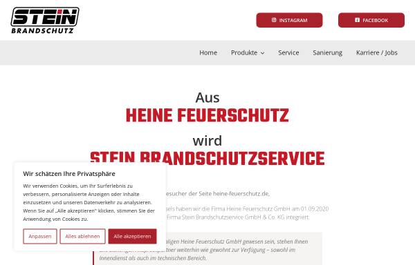 Vorschau von www.heine-feuerschutz.de, Heine Feuerschutz und vorbeugender Brandschutz