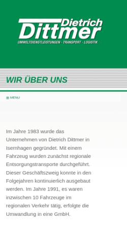 Vorschau der mobilen Webseite www.dietrich-dittmer.de, Dietrich Dittmer GmbH