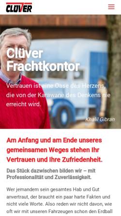 Vorschau der mobilen Webseite cluever.net, Hermann Clüver GmbH & Co.