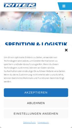 Vorschau der mobilen Webseite www.ritter-logistik.de, Ritter Logistik GmbH