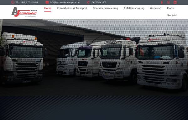 Vorschau von www.jennewein-transporte.de, Albert Jennewein Transportgesellschaft mbH