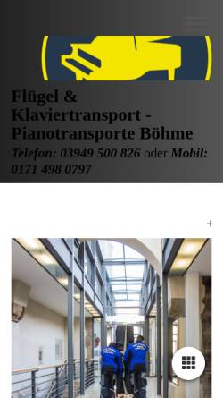 Vorschau der mobilen Webseite www.piano-transporte.de, Piano-Transporte Sachsen Anhalt