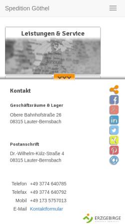 Vorschau der mobilen Webseite www.spedition-goethel.de, Fuhrbetrieb Johannes Göthel