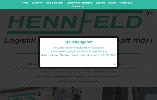 Vorschau von hennfeld.de, Hennfeld Logistik & Handelsgesellschaft mbH