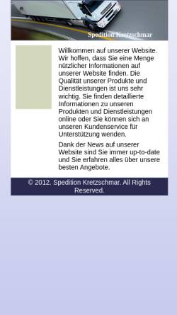 Vorschau der mobilen Webseite www.kretzschmar-spedition.de, Kretzschmar Spedition