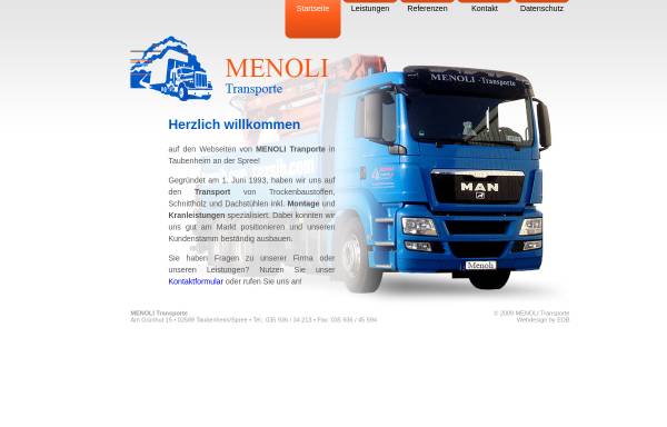 Vorschau von www.menoli-transporte.de, Menoli Transporte