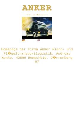 Vorschau der mobilen Webseite www.anker-transporte.de, Anker Piano- und Flügeltransportlogistik - Inh. Andreas Kenke