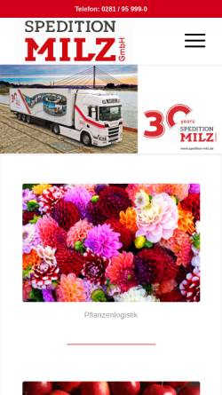 Vorschau der mobilen Webseite spedition-milz.de, Spedition Milz GmbH