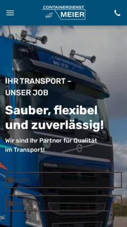 Vorschau der mobilen Webseite www.container-meier.de, Containerdienst Meier GmbH & Co. KG