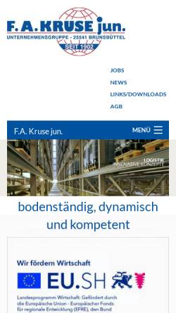 Vorschau der mobilen Webseite spedition-kruse.de, Friedrich A. Kruse jun. Internationale Spedition e.K.