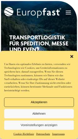 Vorschau der mobilen Webseite www.europfast.de, Europfast Internationale Spedition GmbH