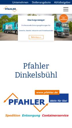 Vorschau der mobilen Webseite www.pfahler.de, Josef & Franz Pfahler GmbH & Co. KG