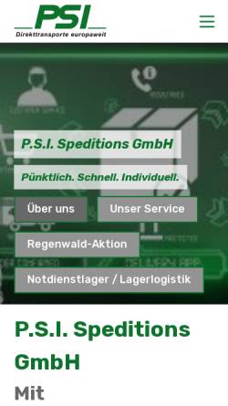 Vorschau der mobilen Webseite www.psi-spedition.de, P.S.I. Speditions-GmbH