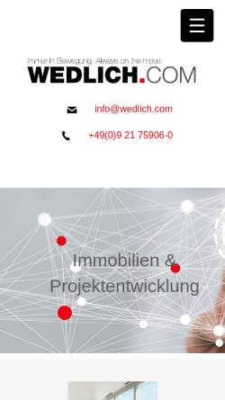 Vorschau der mobilen Webseite www.wedlich.com, Spedition Alfred Wedlich GmbH