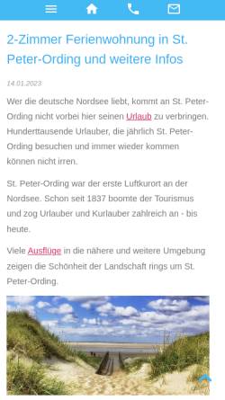 Vorschau der mobilen Webseite st-peter-ording-bad.de, Ferienwohnung Demele