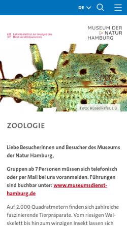 Vorschau der mobilen Webseite www.uni-hamburg.de, Biozentrum Grindel und Zoologisches Museum