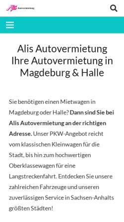 Vorschau der mobilen Webseite www.alis-autovermietung.de, Alis Autovermietung