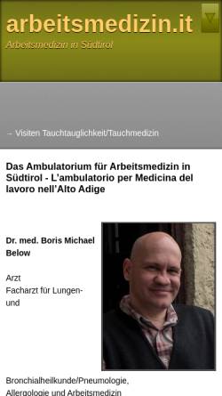 Vorschau der mobilen Webseite www.arbeitsmedizin.it, Below, Dr. med. Boris Michael