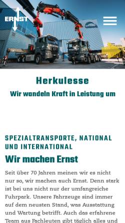Vorschau der mobilen Webseite www.ernstfall.ch, Ernst Autotransport AG