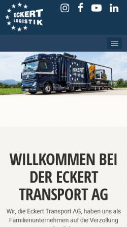 Vorschau der mobilen Webseite www.eckert-transport.ch, Eckert Logistik