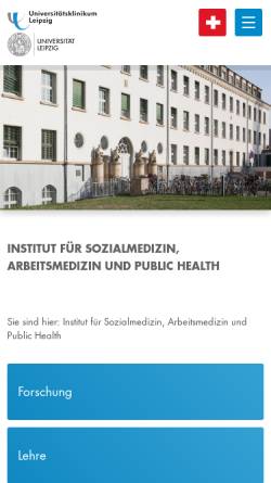 Vorschau der mobilen Webseite isap.uniklinikum-leipzig.de, Universität Leipzig - Institut für Sozialmedizin, Arbeitsmedizin und Public Health (ISAP)
