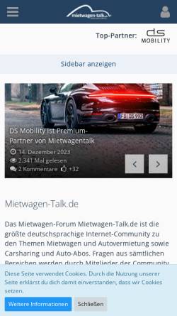 Vorschau der mobilen Webseite www.mietwagen-talk.de, Mietwagen-Talk