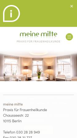 Vorschau der mobilen Webseite www.meinemitte.com, Meine Mitte Praxis für Frauenheilkunde Dr. Neisser; Dr. Schäfer GbR