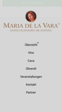 Vorschau der mobilen Webseite www.maria-de-la-vara.de, Maria de la Vara Deutschland GmbH