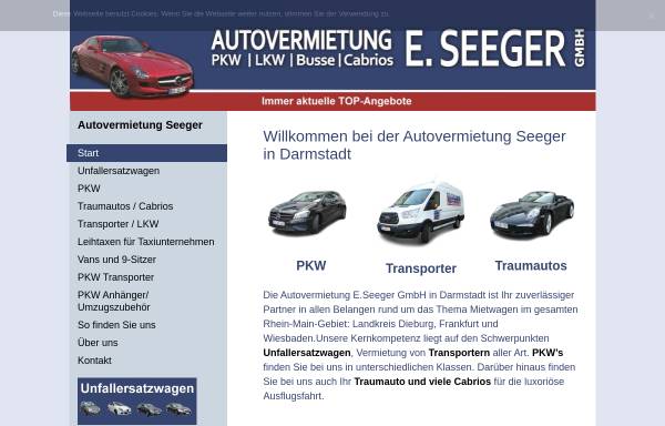 Vorschau von www.autovermietung-seeger.de, Autovermietung E. Seeger GmbH