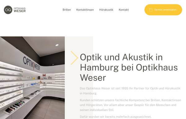 Vorschau von www.optik-weser.de, Optik Weser - Individuelle Beratung zu Brillen, Sonnenbrillen, Contactlinsen