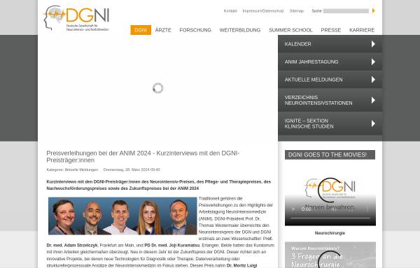 Vorschau von www.dgni.de, Deutsche Gesellschaft für Neurointensiv- und Notfallmedizin DGNI
