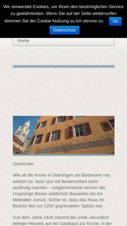 Vorschau der mobilen Webseite www.krone-ueberlingen.de, Gasthaus zur Krone
