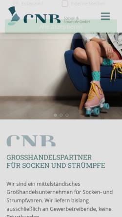 Vorschau der mobilen Webseite www.cnbberlin.de, CNB Socken und Strümpfe GmbH