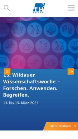 Vorschau der mobilen Webseite www.th-wildau.de, Technische Hochschule Wildau [FH]