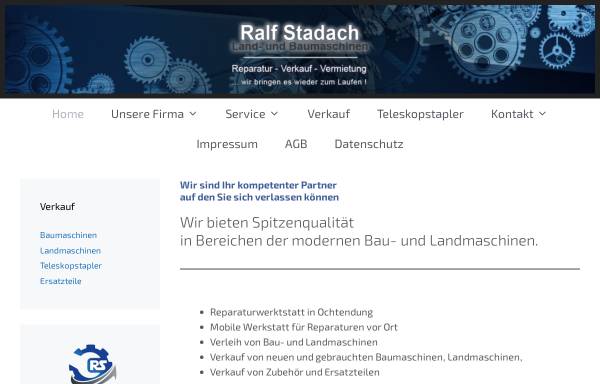 Vorschau von www.stadach.de, Bau- und Landmaschinen Service Stadach