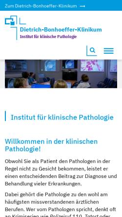 Vorschau der mobilen Webseite dbknb.de, Institut für Pathologie Dietrich Bonhoeffer-Klinikum Neubrandenburg