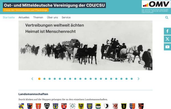 Vorschau von www.omv.cdu.de, Ost- und Mitteldeutsche Vereinigung der CDU/CSU (OMV)