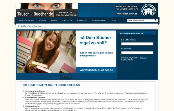 Vorschau von www.tausch-buecher.de, Tausch-Buecher.de - Verein Für soziales Leben e.V.