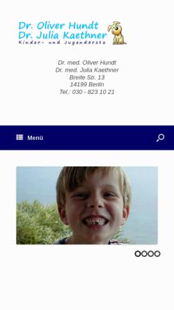 Vorschau der mobilen Webseite www.kinderarzt-hundt.de, Dr. med. Oliver Hundt