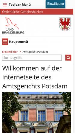 Vorschau der mobilen Webseite ag-potsdam.brandenburg.de, Amtsgericht Potsdam