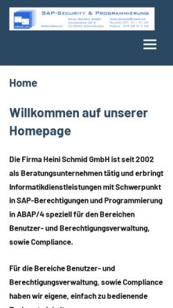 Vorschau der mobilen Webseite www.hsmd.ch, Heini Schmid GmbH